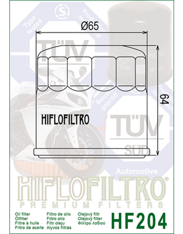 HIFLO HF 204 масляный фильтр  CRF1000 / XL700 / XL1000 / XT1200