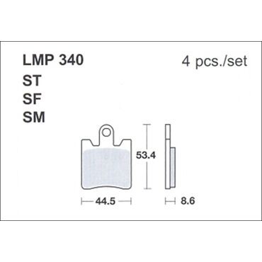 Колодки дискового тормоза AP Racing LMP340 SF (FDB2085 / FA423) - миниатюра 1