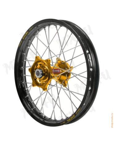 Колесо переднее с ободом Excel KX65 14 1.40 золотой, чёрный