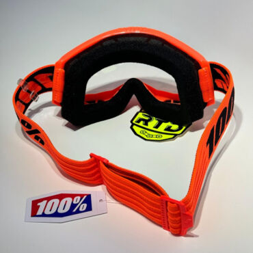 Очки 100% Strata 2 Neon Orange с прозрачной линзой - миниатюра 3