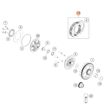 Комплект сцепления KTM OEM 50532010033 SX 125 2023+ EXC 150 2023+ - миниатюра 1