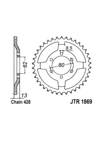 Звезда ведомая Yamaha XT225(92 07) JT