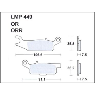 Колодки дискового тормоза AP Racing LMP449 OR (FDB2230 / FA444) - миниатюра 1