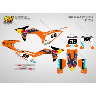 Наклейки на кроссовый и эндуро мотоцикл KTM SX-SXF 2025-2026, EXC 2026. Серия FACTORY EDITION 26 - миниатюра 1