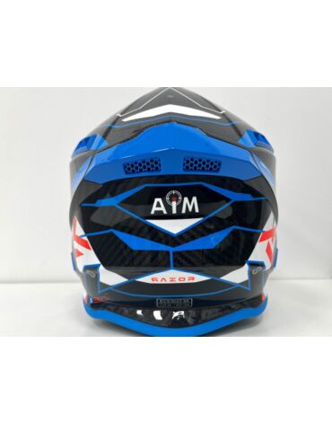 Шлем кроссовый AIM RH855 Carbon Razor Blue Red
