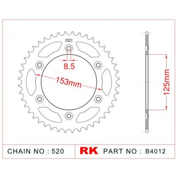 Звезда ведомая RK B4012 45 (JTR210.45) - миниатюра 1
