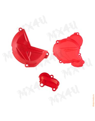 Комплект защита крышки сцепления + зажигания + помпы  GasGas EC250 300F '2021 23 Красная