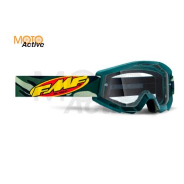 Маска кросс FMF - 100% Powercore Assault Camo с прозрачной линзой - миниатюра 1