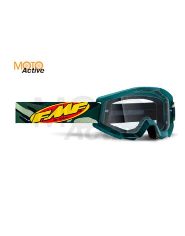 Маска кросс FMF - 100% Powercore Assault Camo с прозрачной линзой