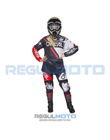 Спортивная защита на тело с мотоштанами ONEAL RIDER ELEMENT THREAT AIR красный черный 