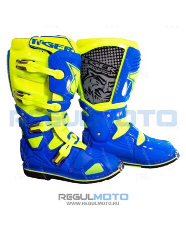 Мотоботы TIGER MX1, синий/ желтый