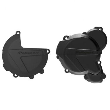 Комплект защиты крышек сцепления и генератора Polisport EXC 250 300 (17 23) (черн.) - миниатюра 1