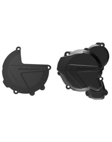Комплект защиты крышек сцепления и генератора Polisport EXC 250 300 (17 23) (черн.)