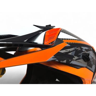 AiM Шлем RH855 Carbon Terrain Black Orange - миниатюра 3