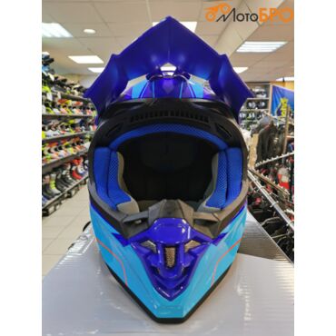 Мотошлем FS - 607 SDH glossy blue light blue - миниатюра 2