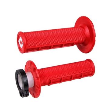 Грипсы красные ODI V2 Lock On MX HALF WAFFLE Red - миниатюра 1