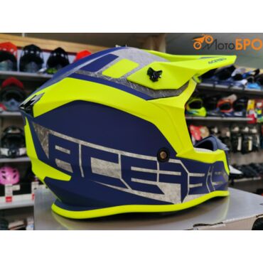 Шлем кроссовый Acerbis LINEAR yellow Blue - миниатюра 2