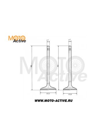 Клапаны (компл. 2шт) 4T двиг. TTR125, YX125 стандартные d=20 23 SM PARTS