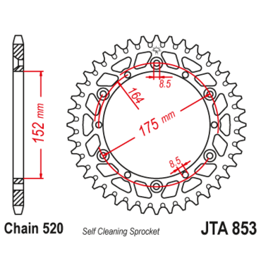 Звезда ведомая алюминиевая JTA853 50 - миниатюра 1