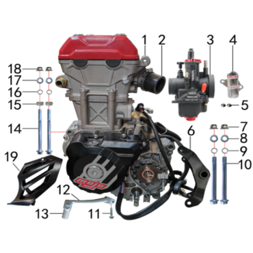 Двигатель в сборе 250cc TYX250-SR.129.1510 - миниатюра 3