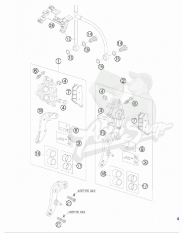 KTM стопорный палец колодок 640 / 950 / 990 A DV ( 60013017100 )