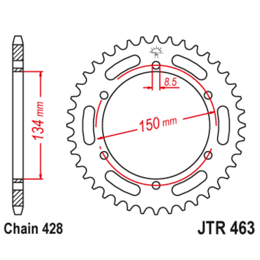 Звезда ведомая JTR463 48 - миниатюра 1