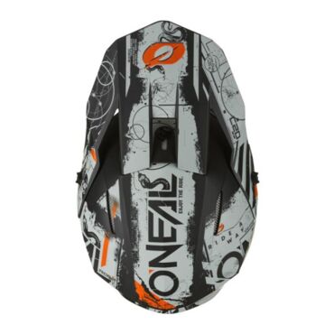 Oneal Шлем кроссовый 3Series Scarz серый оранжевый - миниатюра 2