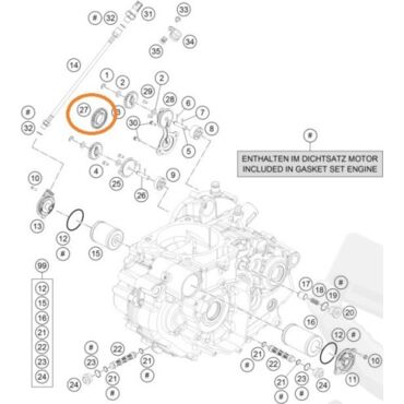 KTM шестерня маслонасоса 690 07 24 / 701 17 24 ( 75032050001 ) - миниатюра 2