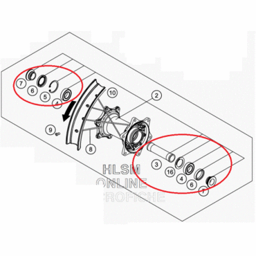 Рем. Комплект заднего колеса KTM250 350 450(13 22), original - миниатюра 1
