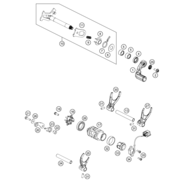 KTM барабан фиксатор выбор передачи 450 500 EXCF 17 23 / 450 SXF 19 22 ( 79434115000 ) - миниатюра 1