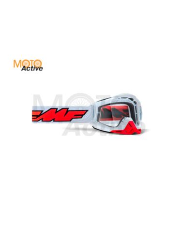 Маска кросс FMF Powerbomb Rocket белая с прозрачной линзой