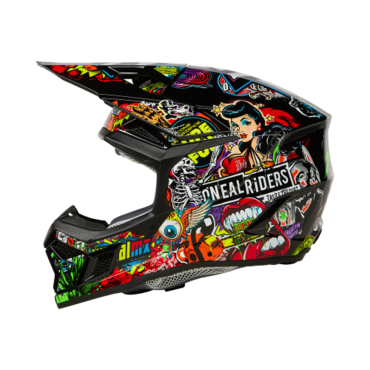 Oneal Шлем кроссовый детский 3Series Youth Crank V.24 красный/ зеленый - миниатюра 1