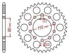 PBR 4350 45 звезда ведомая стальная 45 зубов  Honda XRV750 / JTR 1332 45