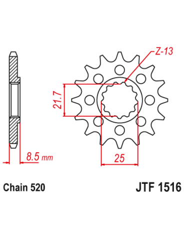 Звезда ведущая  JTF1516 16