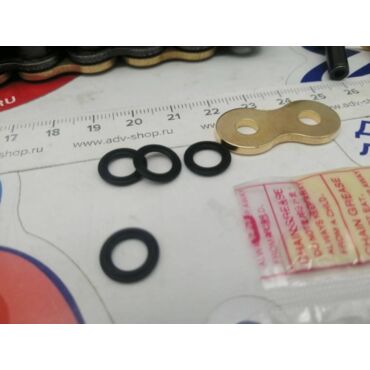 DID 525 VX3 GB 112 звеньев золотая (замок заклепка в комплекте) XL1000 - миниатюра 1
