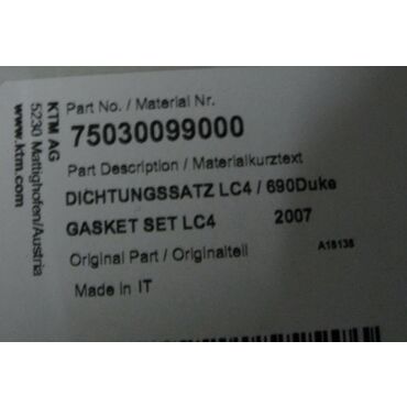 KTM полный комплект прокладок верх низ LC4 690 DUKE 08 15// 690 E/ R SM 07 18 ( 75030099000 ) - миниатюра 2
