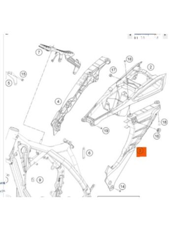 HUSQVARNA SUB FRAME L S cpl. подрамник левая часть TE FE 14 16 ( 8130300222030 / 8130300212030 /  81303002020B0 )