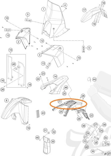 KTM кронштейн крепления номера 
