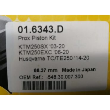 ProX Piston Kit KTM250SX '03 20 + KTM250EXC / TPI '06 20 (66.37mm) поршень /  400 01 6343 D - миниатюра 1