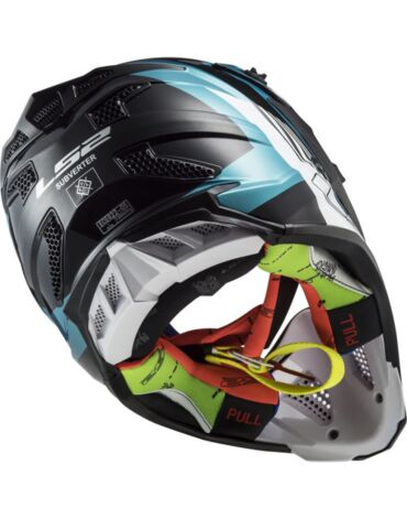 LS2 Мотошлем MX700 Subverter Evo Max Черно бирюзовый