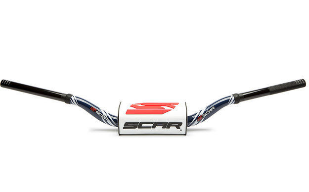 Руль Scar O2 Ø28.6 (1 1 8) RC Style темно синий с белой подушкой