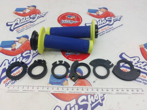 Progrip 708 325 Yellow Fluo Electric Blue грипсы синий / желтый +7 различных крепежей тросика // PA070800GFBL - фото 2