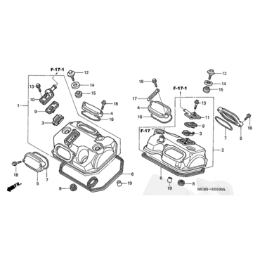 HONDA прокладка O ring крышки головки цилиндра XL650 ( 12396MBG000 ) - миниатюра 1
