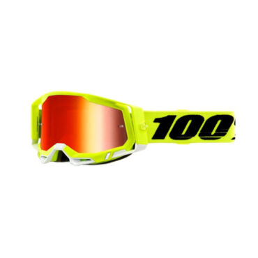 100% Очки Racecraft 2 Goggle Fluo Yellow Mirror Red Lens - миниатюра 2