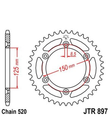JTR 897 48 SC звезда ведомая 48 зубов улучшенная  EXC /  690R (+3 )