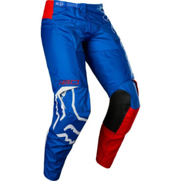 Fox Мотоштаны 180 Skew White Red Blue - миниатюра 1