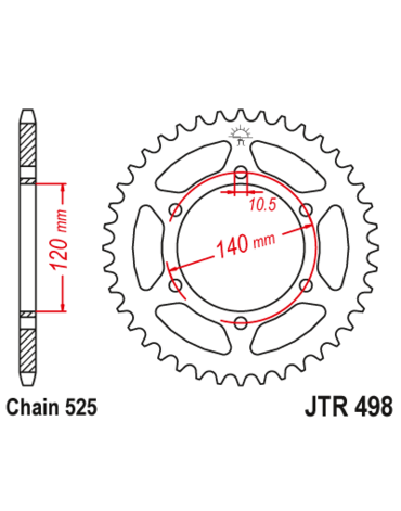 Звезда ведомая JTR498 45