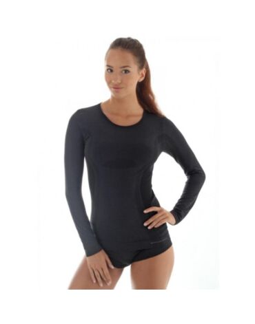 Brubeck Футболка женская длинный рукав Comfort Wool Черный