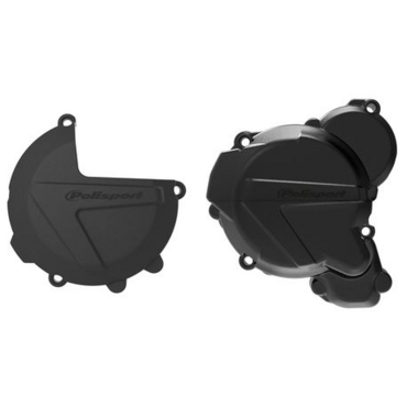 Polisport  Комплект защита крышки сцепления + зажигания + помпы ( черный ) KTM EXC XCW250 300 2024 // 91375 - миниатюра 1