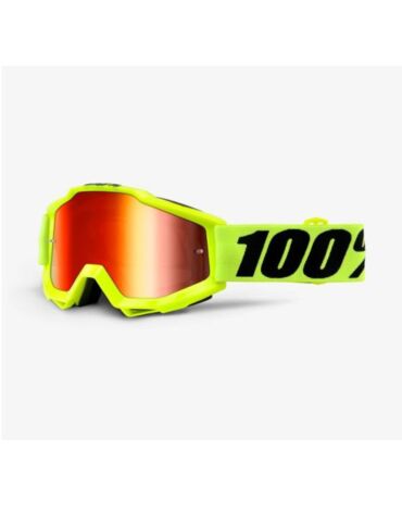 Очки для мотокросса 100% Accuri Fluo Yellow с красной зеркальной линзой